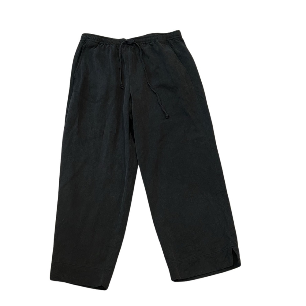 Tommy Bahama Silk Drawstring Capri Pants | Black | Size XS